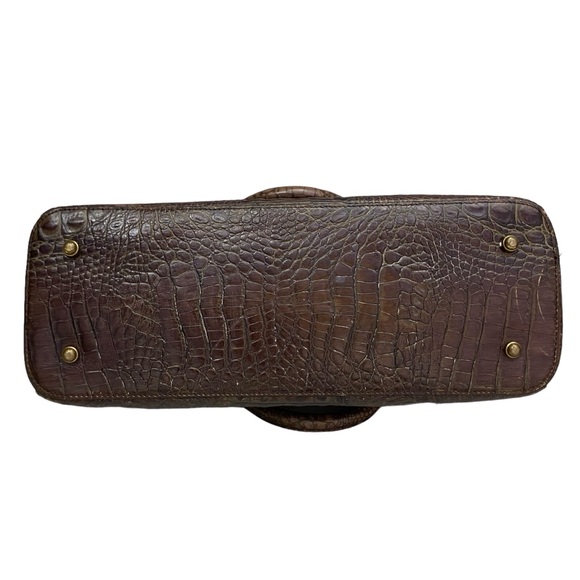 Vintage Brahmin brown faux croc embossed bag - Picture 7 of 10